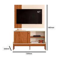 Home Rack Painel 1.2 Wood Sala Para Tv De 42 Polegadas Cinamomo Mel Com Off White - 7