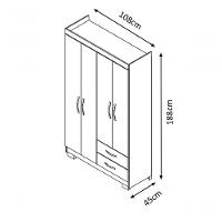 Guarda-roupa 4 Portas Nt 5005 Branco - Notável - 6