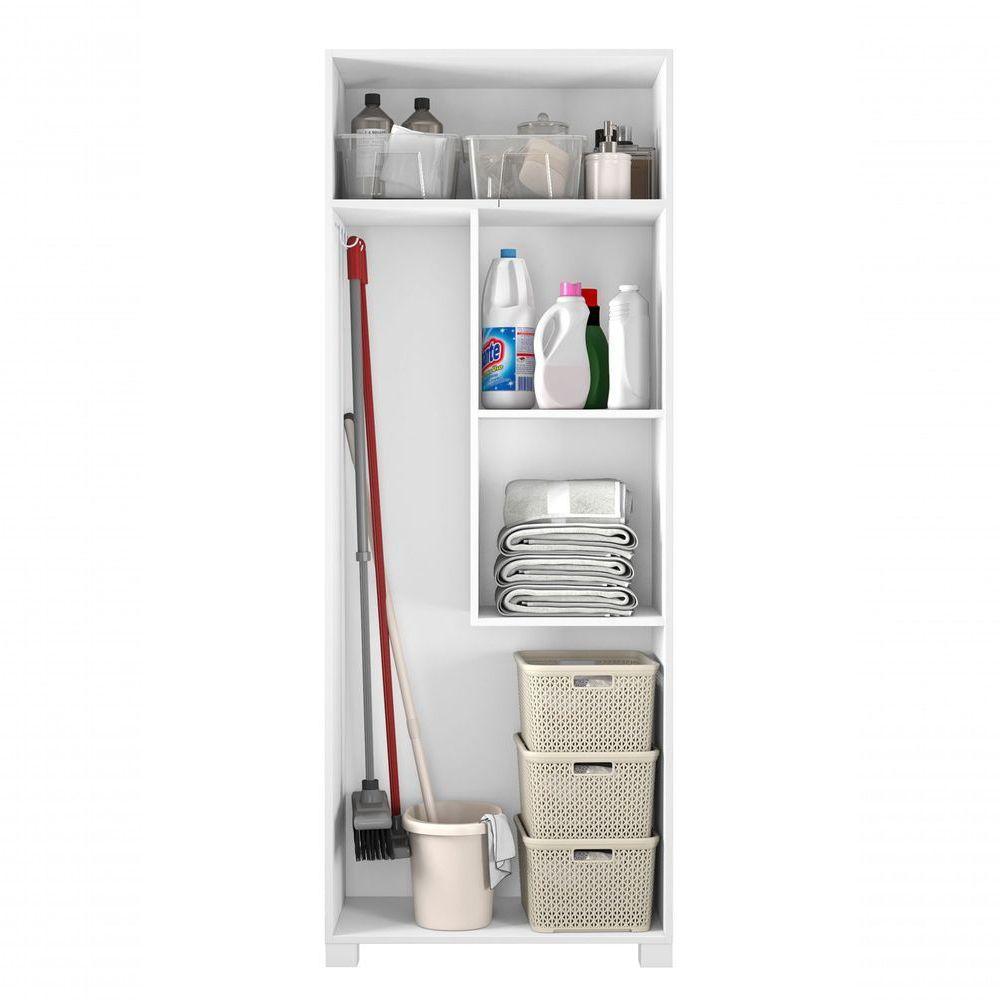 Armário Multiuso Para Lavanderia Vitium Branco - Moveisaqui - 5