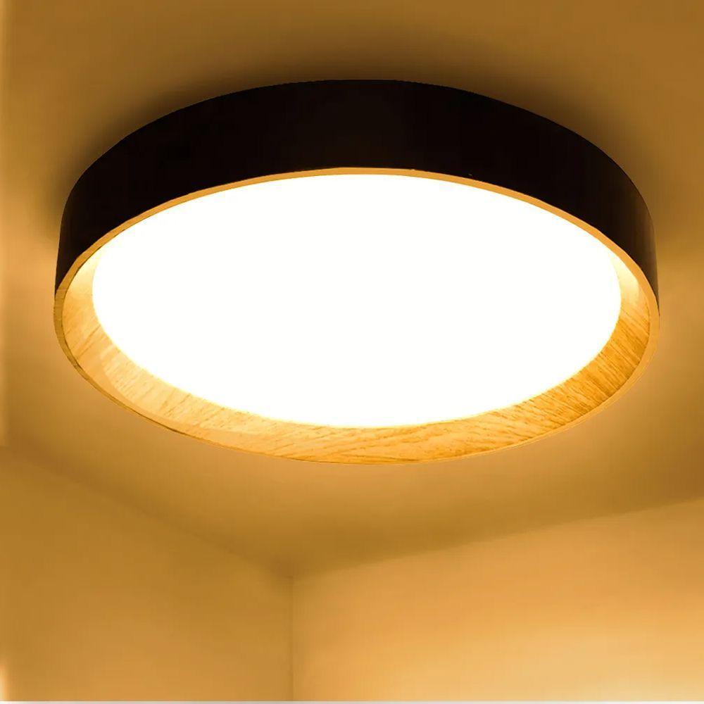 Luminaria Plafon 3 Tons Led Iluminaçao Comercial Residencial Controle Remoto Quarto Sala Ambiente Moderno - 2