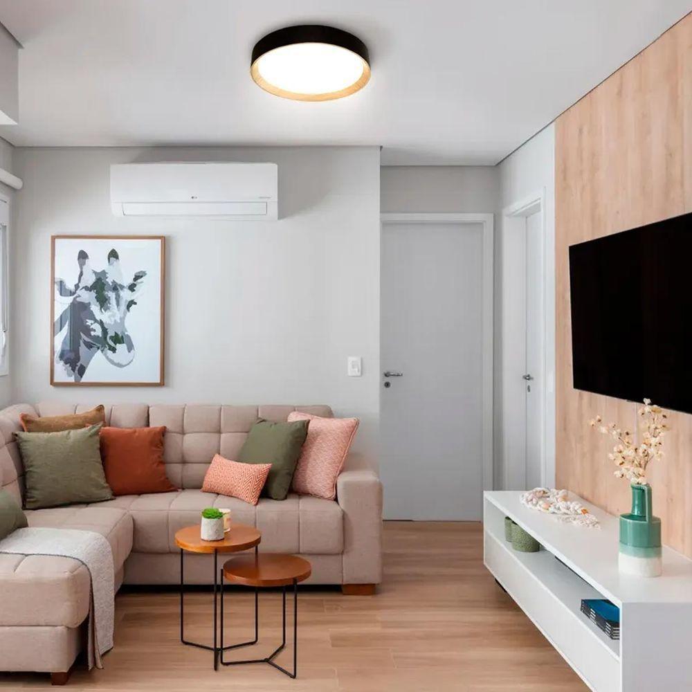 Luminaria Plafon 3 Tons Led Iluminaçao Comercial Residencial Controle Remoto Quarto Sala Ambiente Moderno - 4