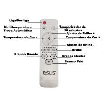 Luminaria Plafon 3 Tons Led Iluminaçao Comercial Residencial Controle Remoto Quarto Sala Ambiente Moderno - 6