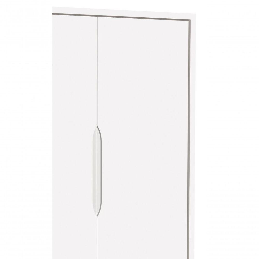 Guarda-roupa Retrô 2 Portas Classic New Branco Fosco Com Natural - Moveisaqui - 3