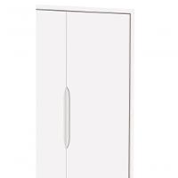 Guarda-roupa Retrô 2 Portas Classic New Branco Fosco Com Natural - Moveisaqui - 3