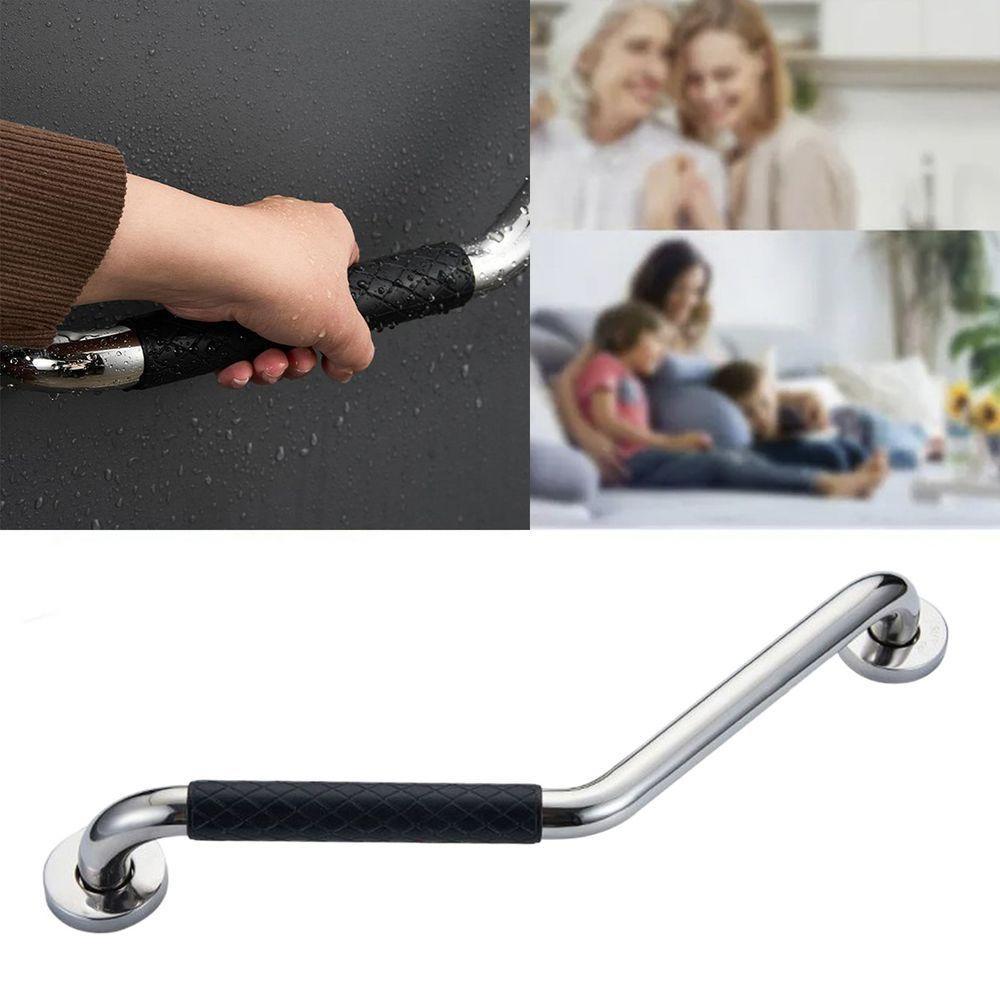 Barra Alça Apoio Angular 25x25cm Inox Antiderrapante Pcd Idoso Gestante Criança Anti Queda Acidentes Segurança - 3