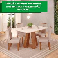 Mesa De Jantar Kiara Tampo Chanfrado Curvo Freijó Com Quartzo - 3