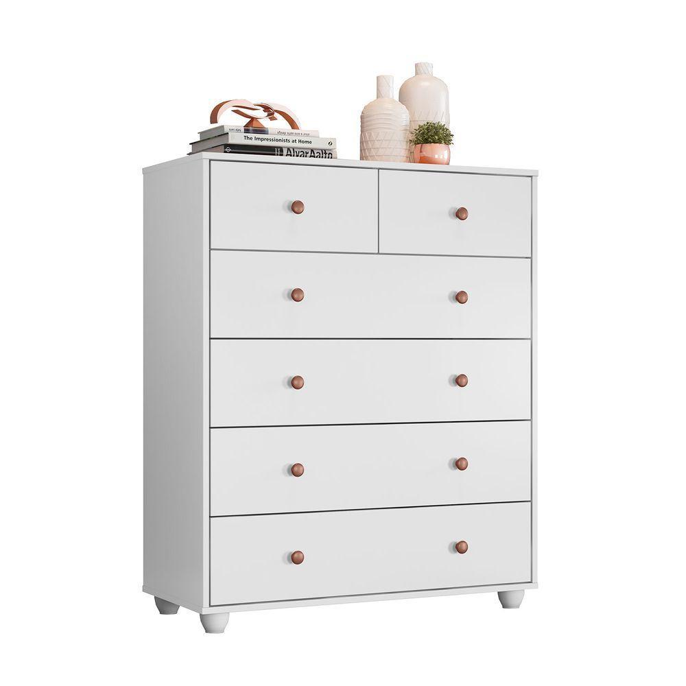 Cômoda Vittoria Branco Fosco Liso - Albatroz Móveis - 1