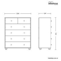 Cômoda Vittoria Branco Fosco Liso - Albatroz Móveis - 3