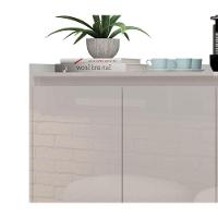 Buffet Aparador Retrô Clássico 3 Portas Branco Gloss - Moveisaqui - 3