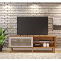 Rack Bancada Arkansas Freijó Com Off White - Moveisaqui - 2