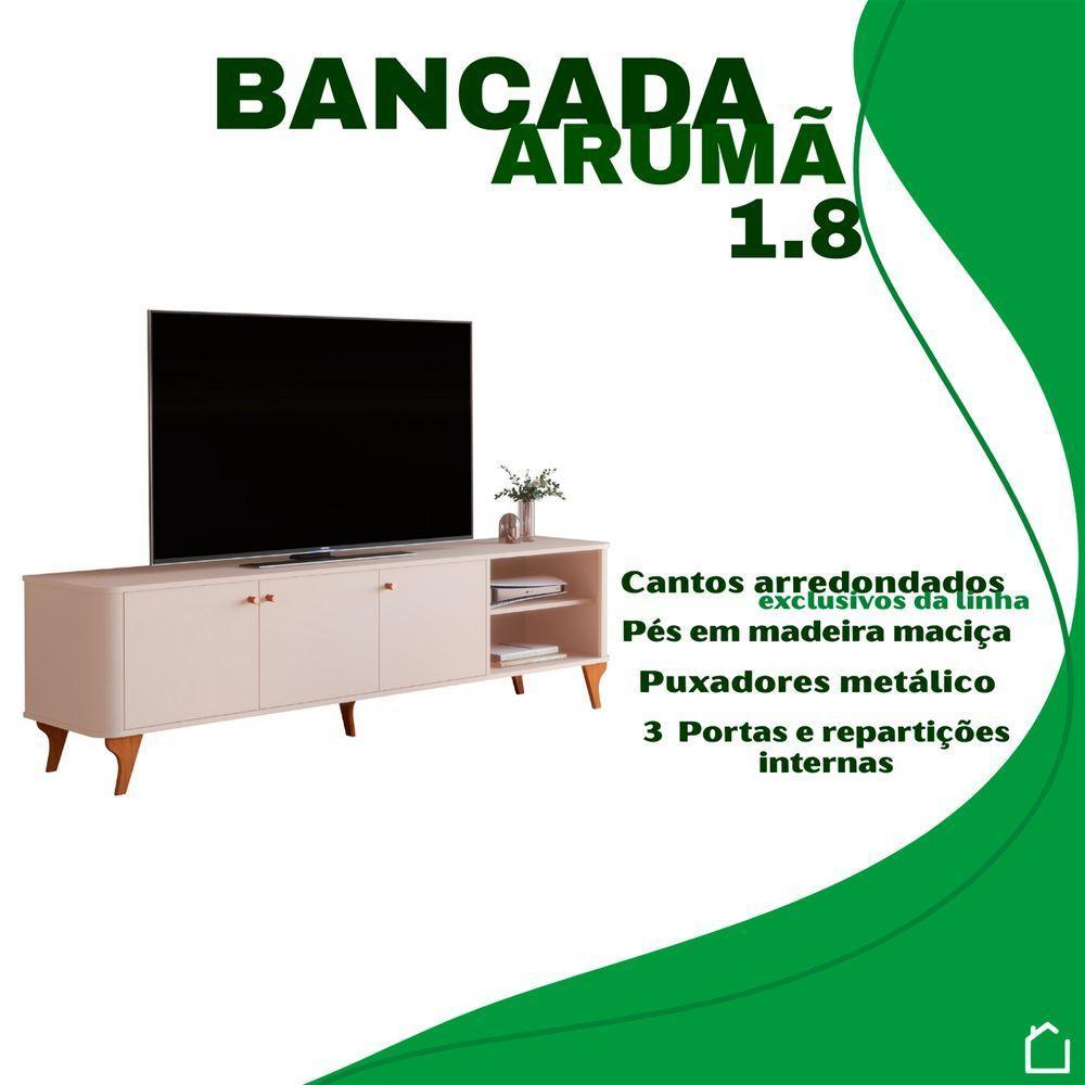 Rack Aruma 1.8 Com 3 Portas E Cantos Arredondados Off White - 3
