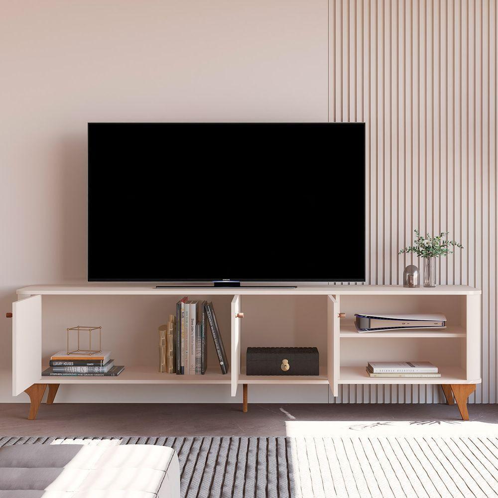 Rack Aruma 1.8 Com 3 Portas E Cantos Arredondados Off White - 5