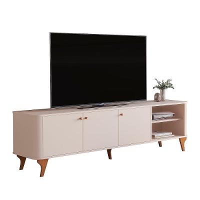 Rack Aruma 1.8 Com 3 Portas E Cantos Arredondados Off White