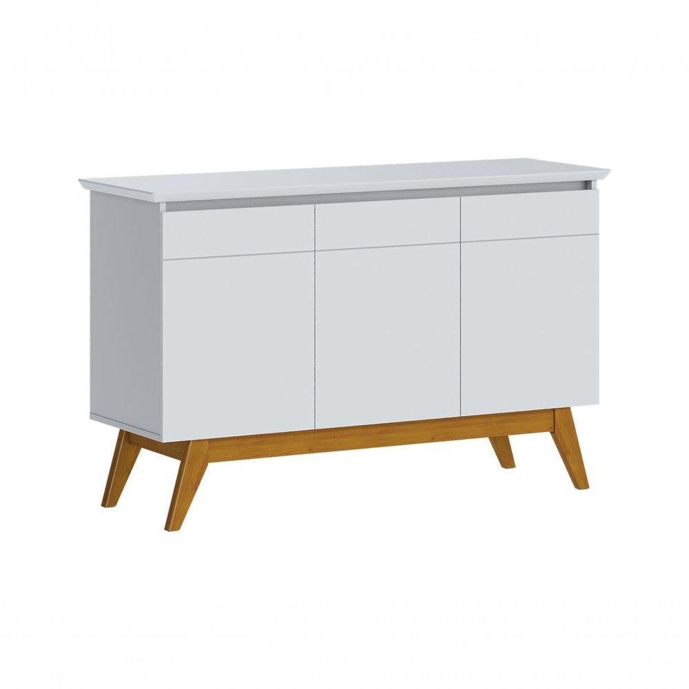 Buffet Classic 3 Portas Branco Acetinado - Imcal Móveis - 1