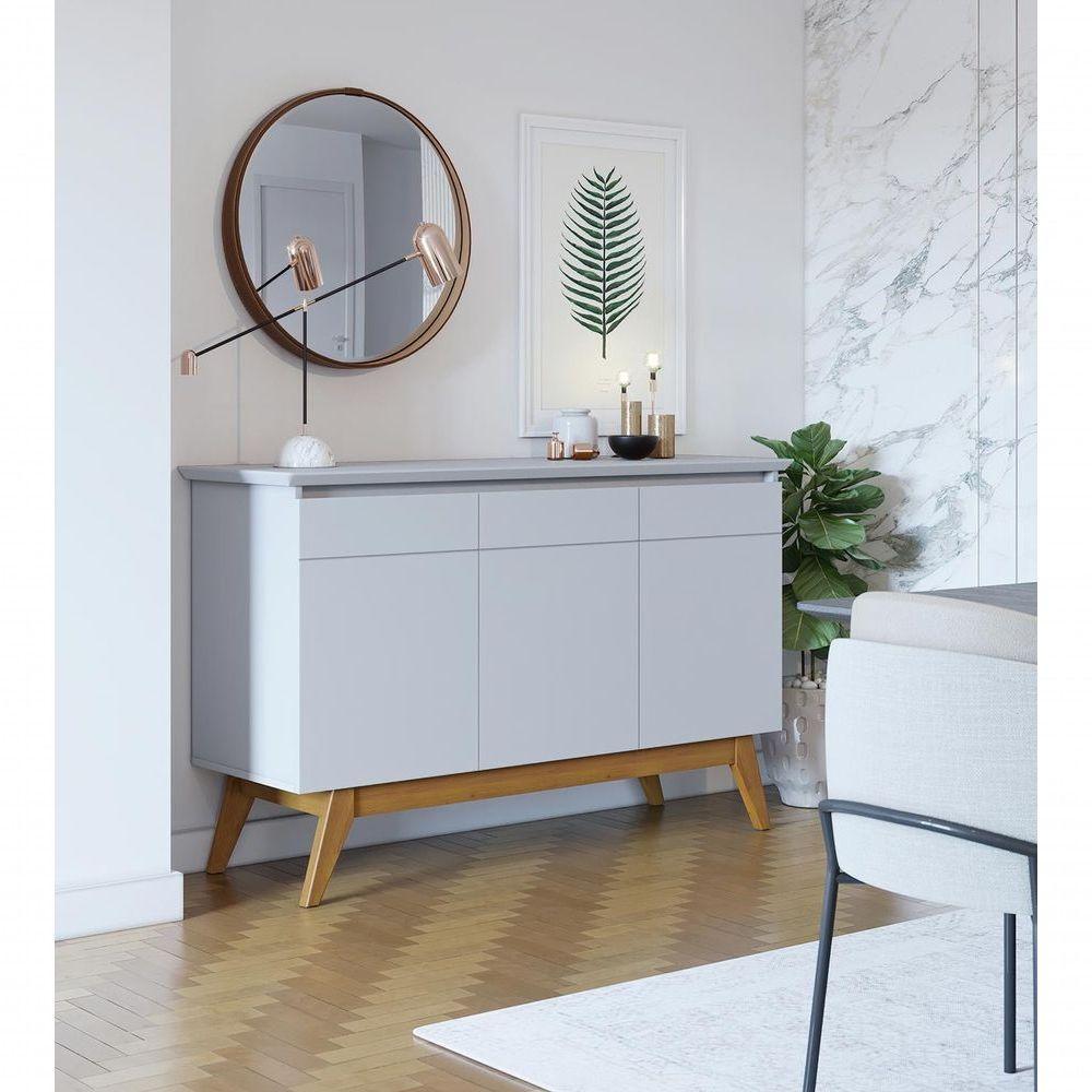 Buffet Classic 3 Portas Branco Acetinado - Imcal Móveis - 2