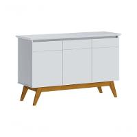Buffet Classic 3 Portas Branco Acetinado - Imcal Móveis - 1
