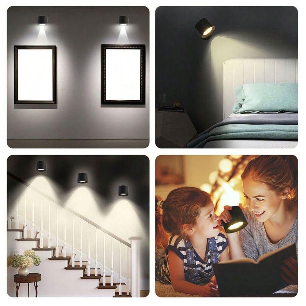 Luminaria Arandela 3 Tons Bateria Led Recarregavel Usb Controle Mesa Parede Iluminaçao Quarto Sala Trabalho Leitura - 10