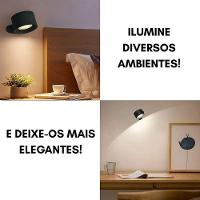Luminaria Arandela 3 Tons Bateria Led Recarregavel Usb Controle Mesa Parede Iluminaçao Quarto Sala Trabalho Leitura - 7