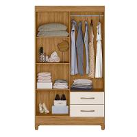 Guarda Roupa Casal Roupeiro Chile 4 Portas Gavetas Freijo-off White - Moval - 5