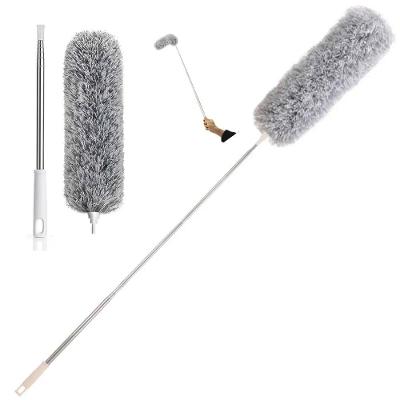 Espanador Dobravel Cabo Extensor Retratil Longo Alcance Teto Ventilador Teia Poeira Persiana Lavavel Limpeza Domestica