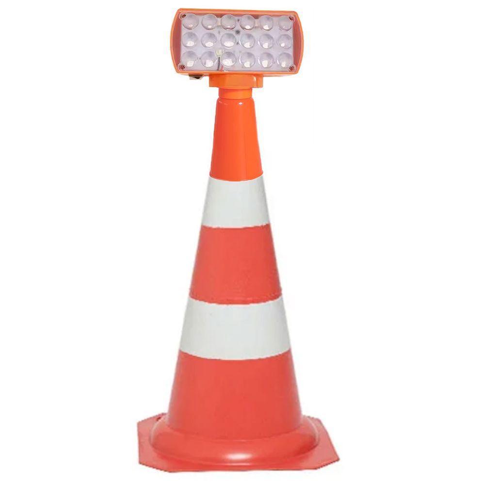 Sinalizador Solar Viario Duas Cores Cone Alerta Obra Rodovia Emergencia Estrada Transito Fiscalizaçao - 3