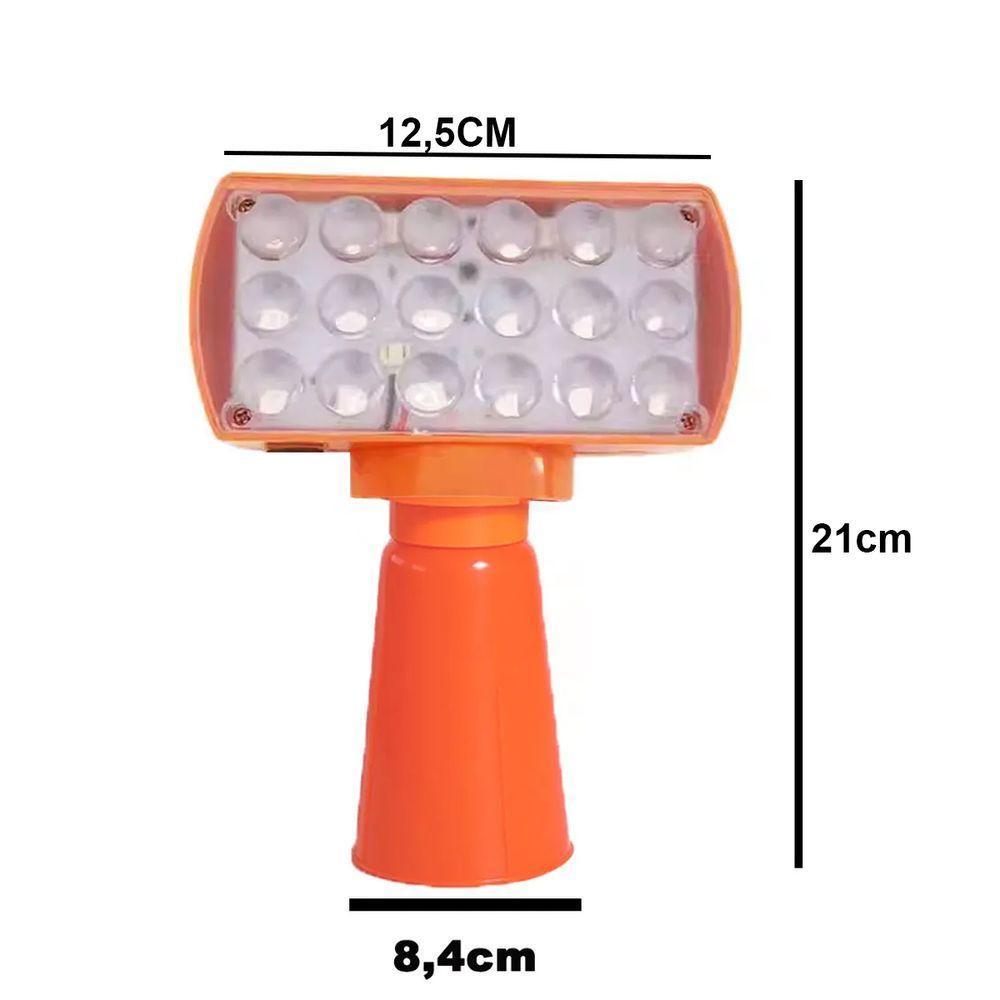 Sinalizador Solar Viario Duas Cores Cone Alerta Obra Rodovia Emergencia Estrada Transito Fiscalizaçao - 5