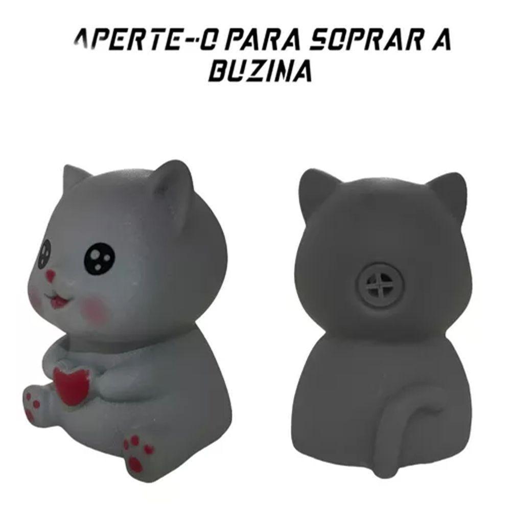 Gatinho Gato Fofo Guidao Bike Motocicleta Buzina Som Led Sinalizaçao Passeio Segurança Decoraçao Cor Da Luz Amarelo - 3