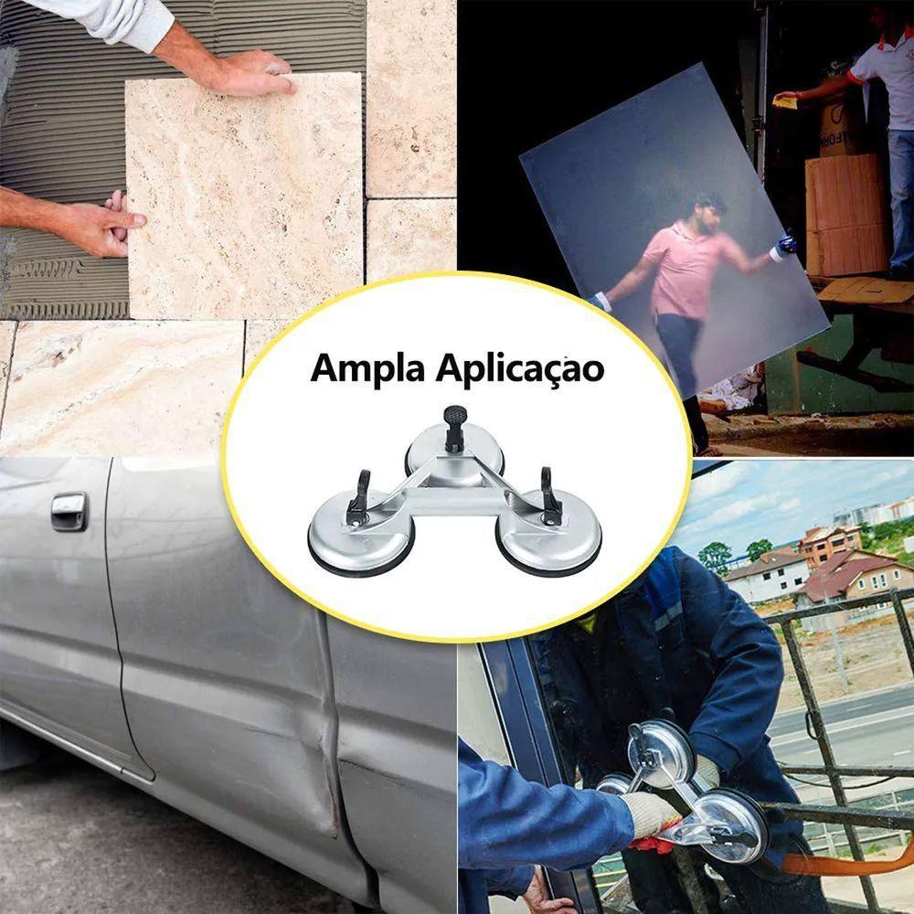 Ventosa Sucçao Tripla Carga 150kg Espelho Vidro Marmore Porcelanato Ceramina Alavanca Profissional Transporte Seguro - 4
