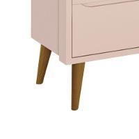 Guarda-roupa Retrô 3 Portas Théo New Rosa Fosco Com Madeira - Reller - 5