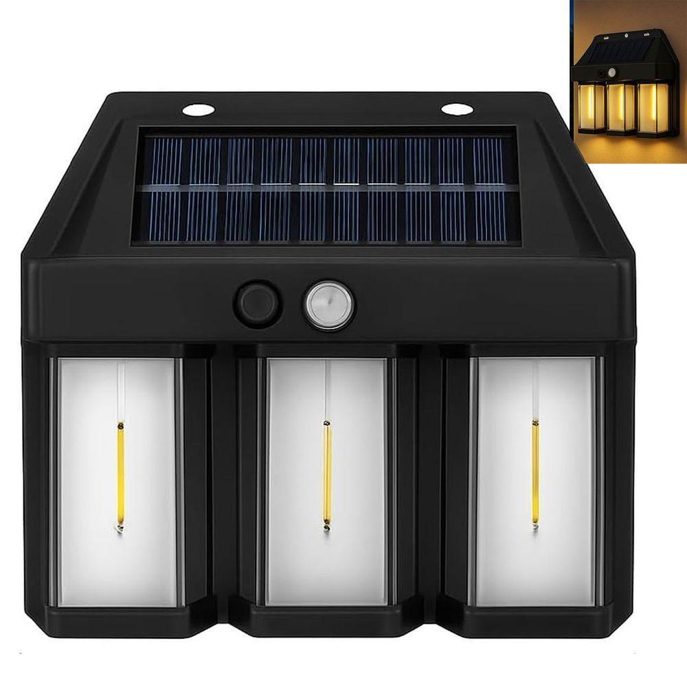 Luminaria Solar Led Filamento Arandela Sensor De Presença Movimento Ambiente Externo Jardem Quintal Garagem Iluminaçao - 1