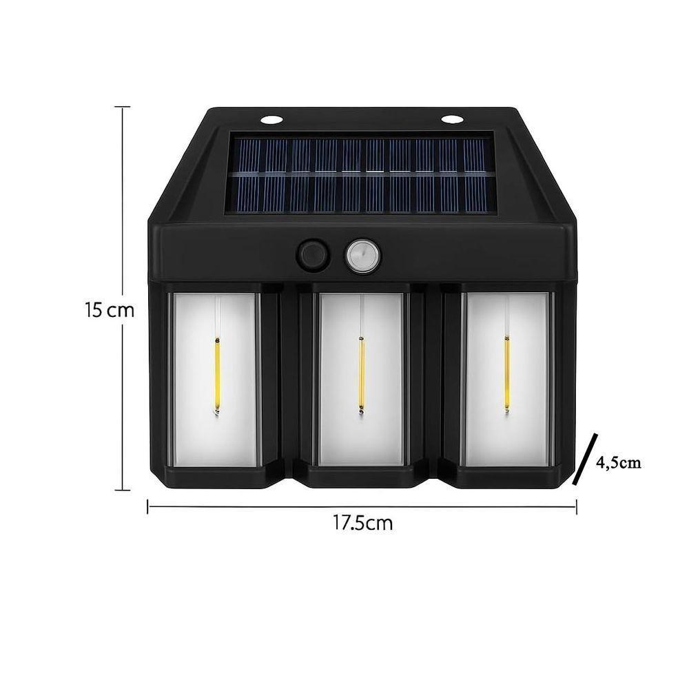 Luminaria Solar Led Filamento Arandela Sensor De Presença Movimento Ambiente Externo Jardem Quintal Garagem Iluminaçao - 5