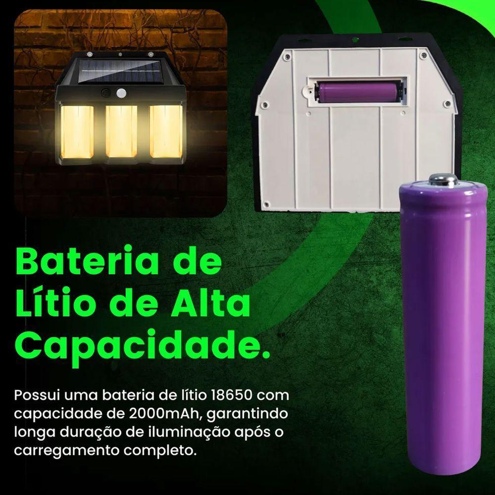 Luminaria Solar Led Filamento Arandela Sensor De Presença Movimento Ambiente Externo Jardem Quintal Garagem Iluminaçao - 10