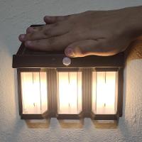 Luminaria Solar Led Filamento Arandela Sensor De Presença Movimento Ambiente Externo Jardem Quintal Garagem Iluminaçao - 2