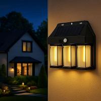 Luminaria Solar Led Filamento Arandela Sensor De Presença Movimento Ambiente Externo Jardem Quintal Garagem Iluminaçao