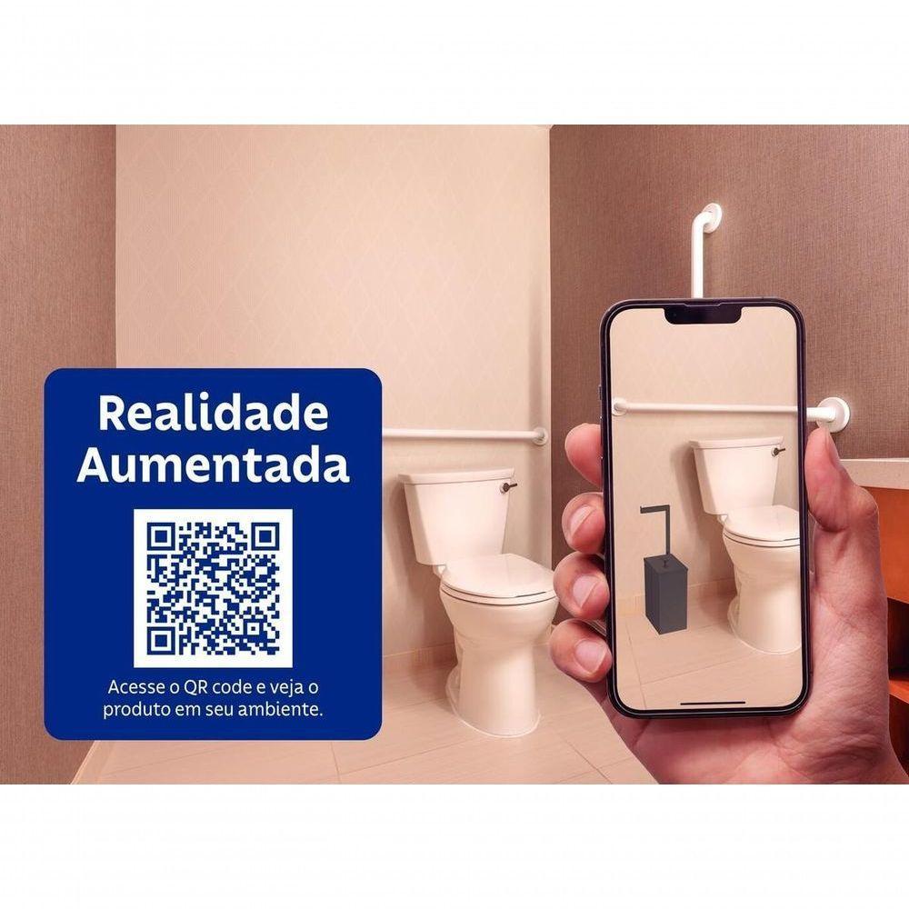 Lixeira Tramontina Luz Slim Em Inox Com Acabamento Acetinado Black Matte E Suporte Para Papel Higiênico 5,5 Litros - 3