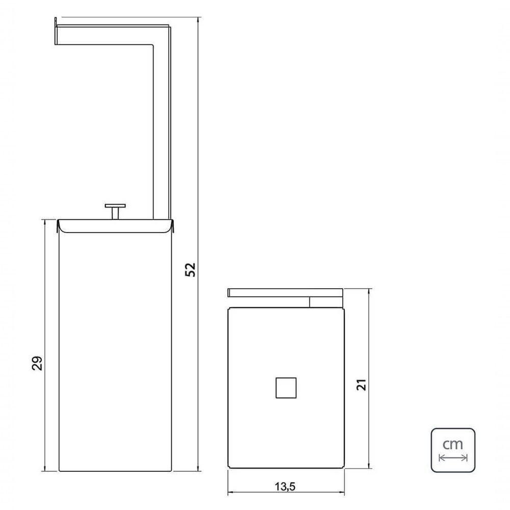 Lixeira Tramontina Luz Slim Em Inox Com Acabamento Acetinado Black Matte E Suporte Para Papel Higiênico 5,5 Litros - 4