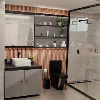 Lixeira Tramontina Luz Slim Em Inox Com Acabamento Acetinado Black Matte E Suporte Para Papel Higiênico 5,5 Litros - 2