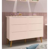 Cômoda 6 Gavetas Théo New Rosa Fosco Com Madeira - Reller - 2