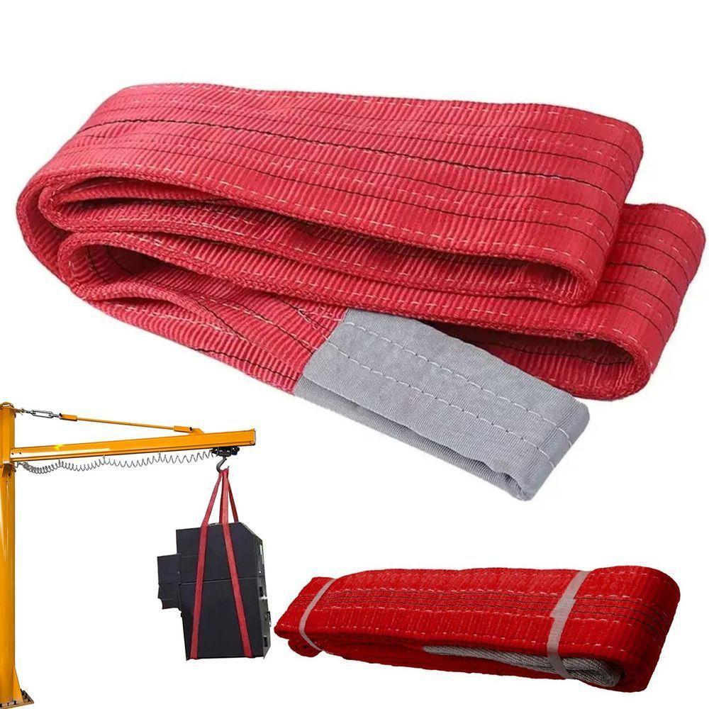 Cinta Elevaçao De Carga 5 Toneladas 8 Metros Reforçada Resistente Guincho Reboque Mudança Obra Construçao - 1