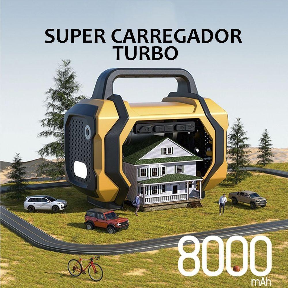 Compressor Ar Chupeta Auxiliar Partida Carro Motor Veicular Infla Pneu Boia Bola Bicicleta Bike Luz Led Carregador - 6