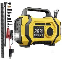 Compressor Ar Chupeta Auxiliar Partida Carro Motor Veicular Infla Pneu Boia Bola Bicicleta Bike Luz Led Carregador - 1