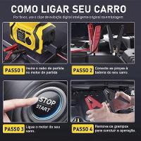 Compressor Ar Chupeta Auxiliar Partida Carro Motor Veicular Infla Pneu Boia Bola Bicicleta Bike Luz Led Carregador