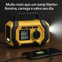 Compressor Ar Chupeta Auxiliar Partida Carro Motor Veicular Infla Pneu Boia Bola Bicicleta Bike Luz Led Carregador - 9