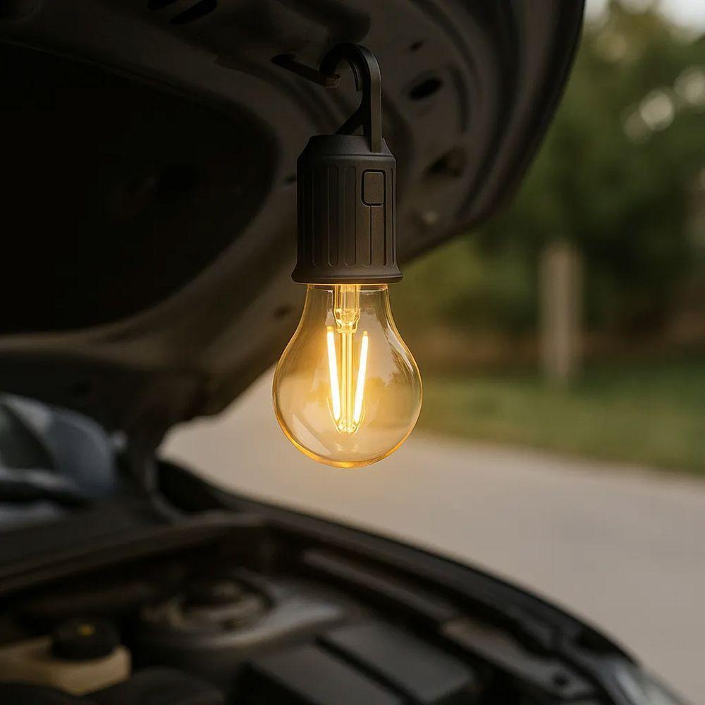 Lampada Led Acampamento Usb Recarregavel Sos Emergengia Pesca Camping Passeio Ar Livre Gancho Portatil Eficiente Seguro - 7