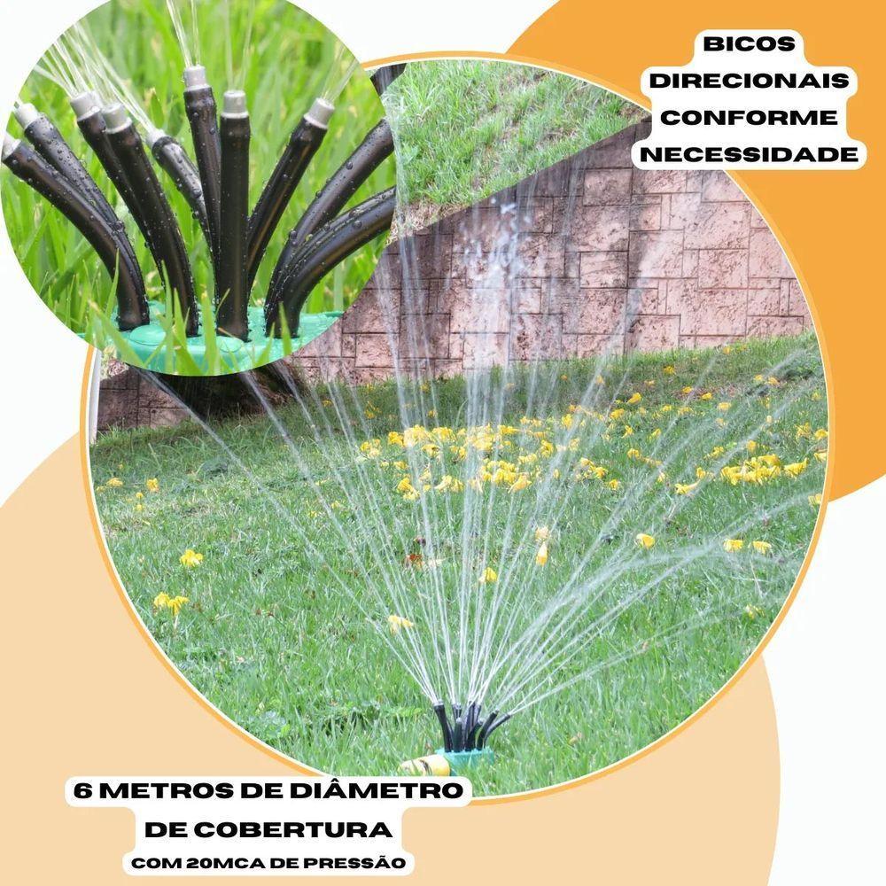 Aspersor Pulverizador 360 Graus Irrigaçao Quintal Jardim Canteiro Mangueira Rega Plantacao Horta Gramado Ar Livre - 5