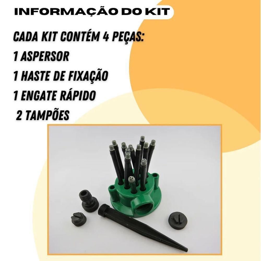 Aspersor Pulverizador 360 Graus Irrigaçao Quintal Jardim Canteiro Mangueira Rega Plantacao Horta Gramado Ar Livre - 7