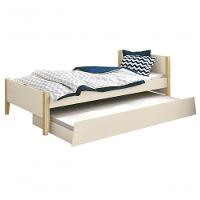 Cama Babá Solteiro Com Auxiliar Simba Areia Fosco Com Natural - Reller - 1