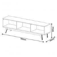 Rack Classic 3g 1.8 Off White Com Freijó - Imcal Móveis - 5