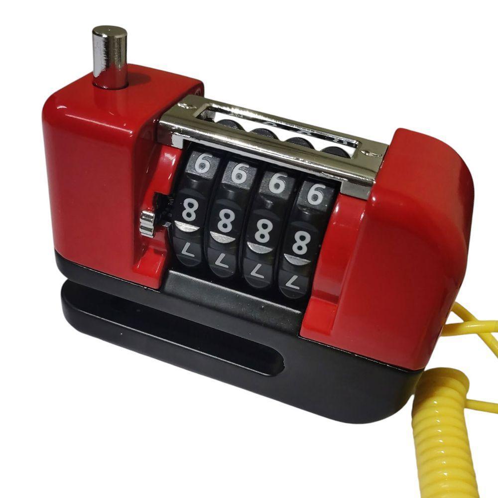 Trava De Disco Freio Antifurto Senha 4 Digitos Moto Bike Motocicleta Bicicleta Segurança Cadeado Resistente Proteçao - 1