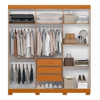 Guarda Roupa Vinci 6 Portas 3 Gavetas Quarto Cinamomo Com Off White - Albatroz - 3